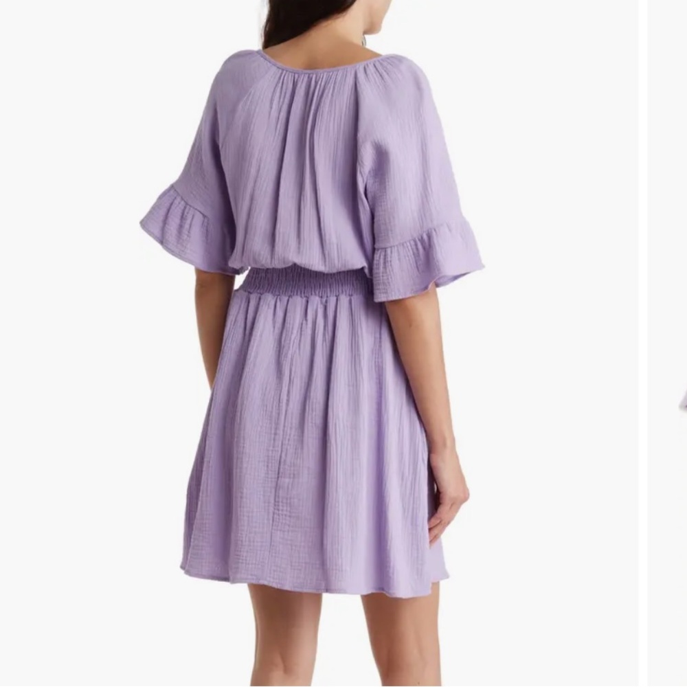 Short Sleeve Gauze Fit & Flare Dress - Picture 4 of 5